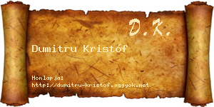 Dumitru Kristóf névjegykártya